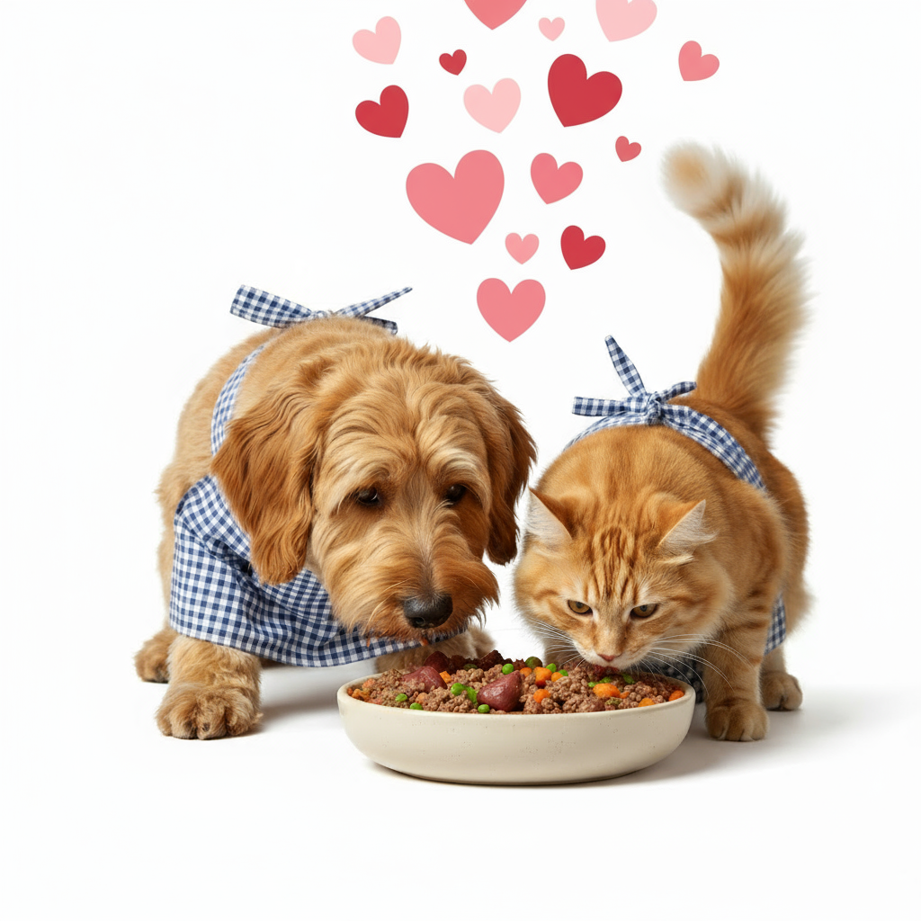 Glückes Hund und Katze